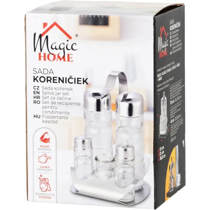 Sada koreničiek MagicHome, v stojane, nerez