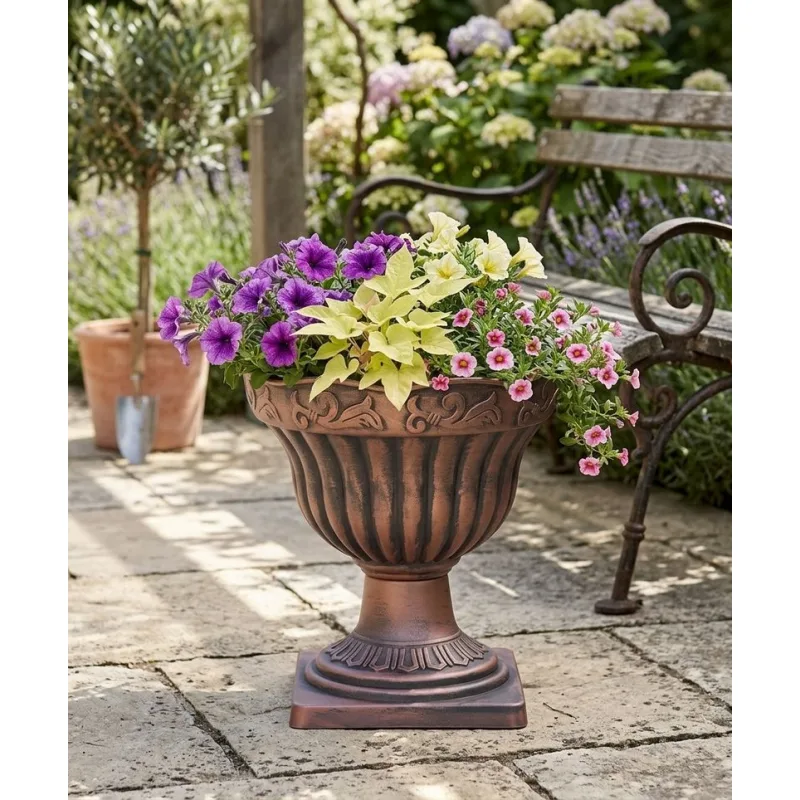 Medený kvetináč Strend Pro Antik, 30x30 cm, metalický efekt
