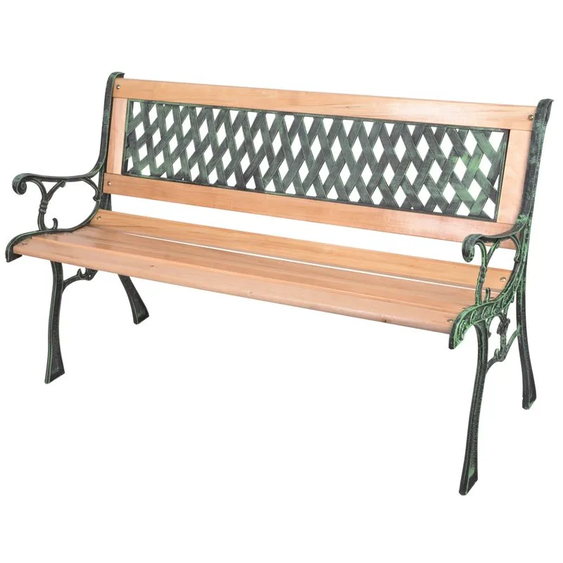 Záhradná lavica GODIVA, 122x54x73 cm, drevo/plast