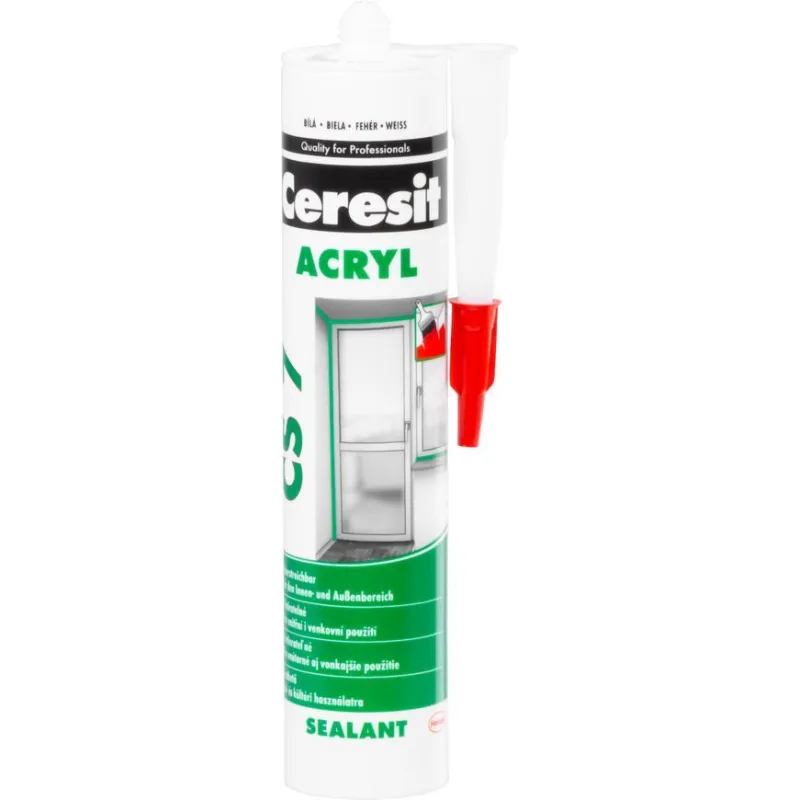 Tmel CERESIT CS7, 280 ml, Akrylátový, biely