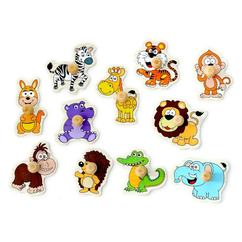 2Kids Toys Drevené puzzle Safari 11 dielikov