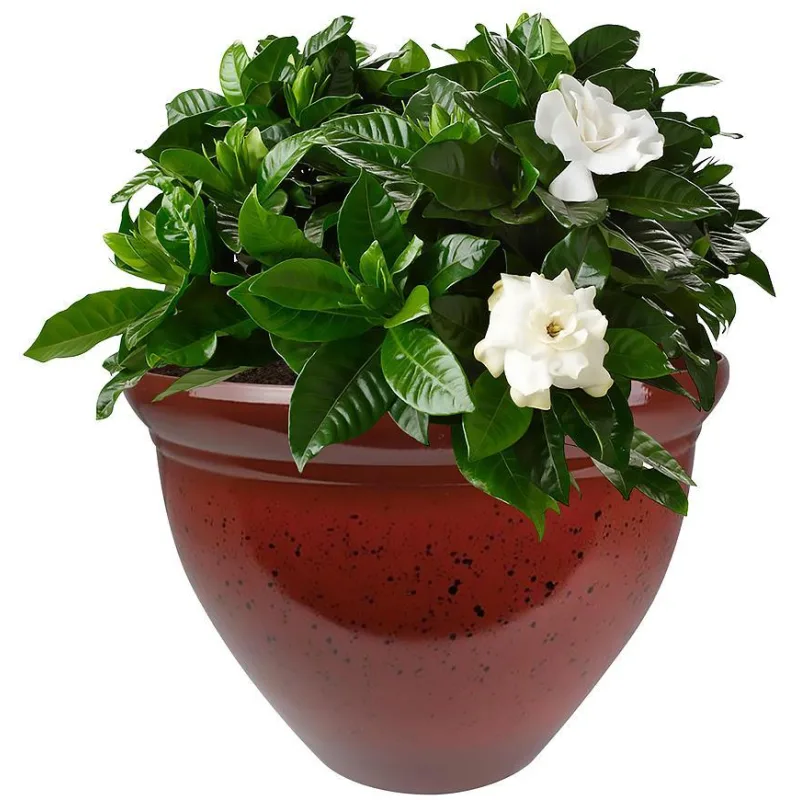 Červený kvetináč Strend Pro, glazúra, 38 cm