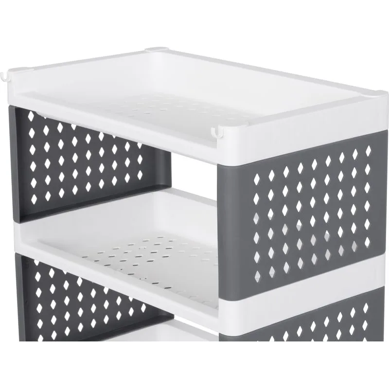 Regál MagicHome Rolly – plastový, 5 políc, 49x29x97 cm, na kolieskach