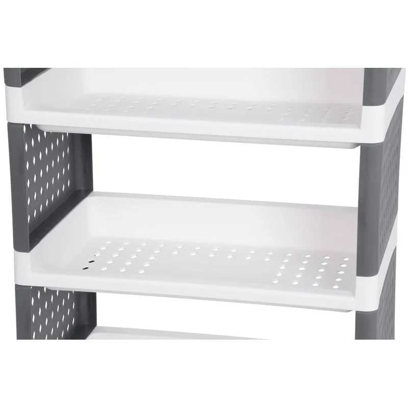 Regál MagicHome Rolly – plastový, 5 políc, 49x29x97 cm, na kolieskach