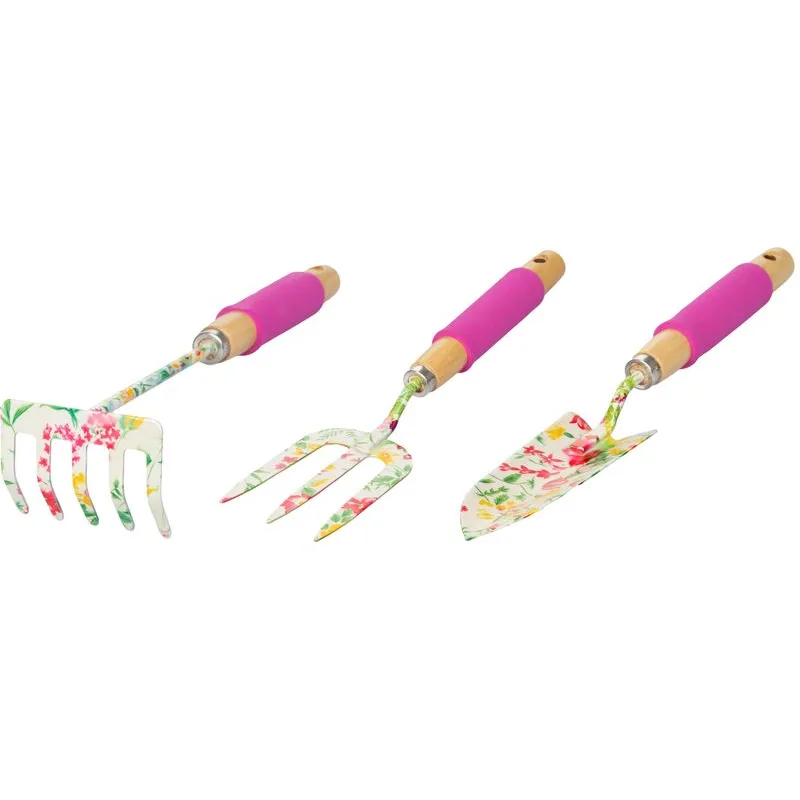 Sada náradia Strend Pro, záhradnícka, 3-dielna, potlač kvetov, Ladies Line