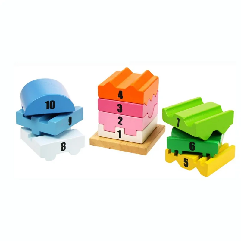 Bigjigs Toys Drevená motorická veža s číslami
