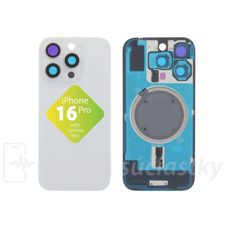 iPhone 16 Pro - Zadné sklo housingu White Titanium