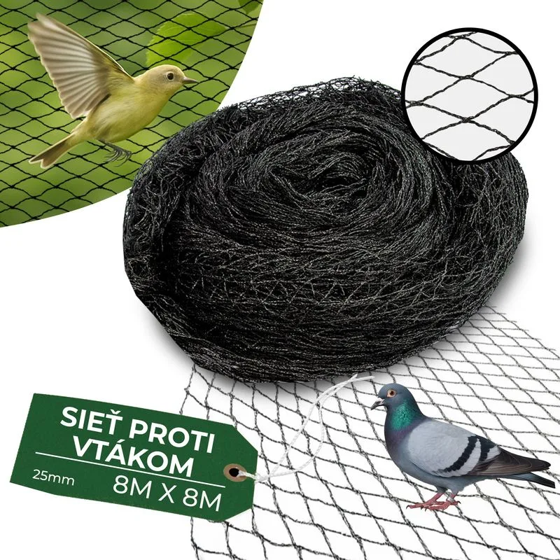 Sieť proti vtákom A1205, 8x8 m, oko 25 mm, PE