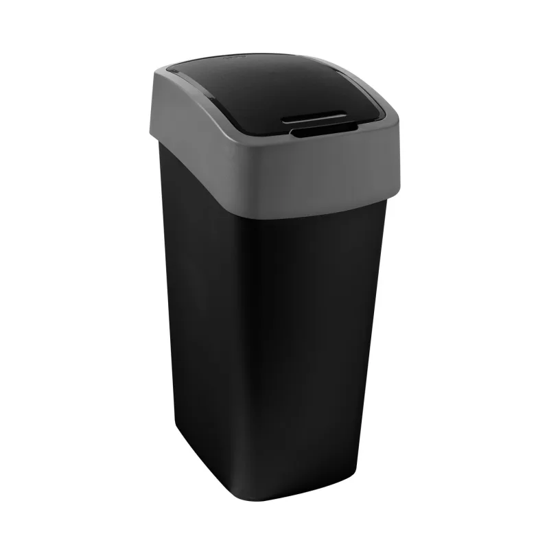 Kôš na odpad Curver PACIFIC FLIP BIN 25L, čierny/sivý
