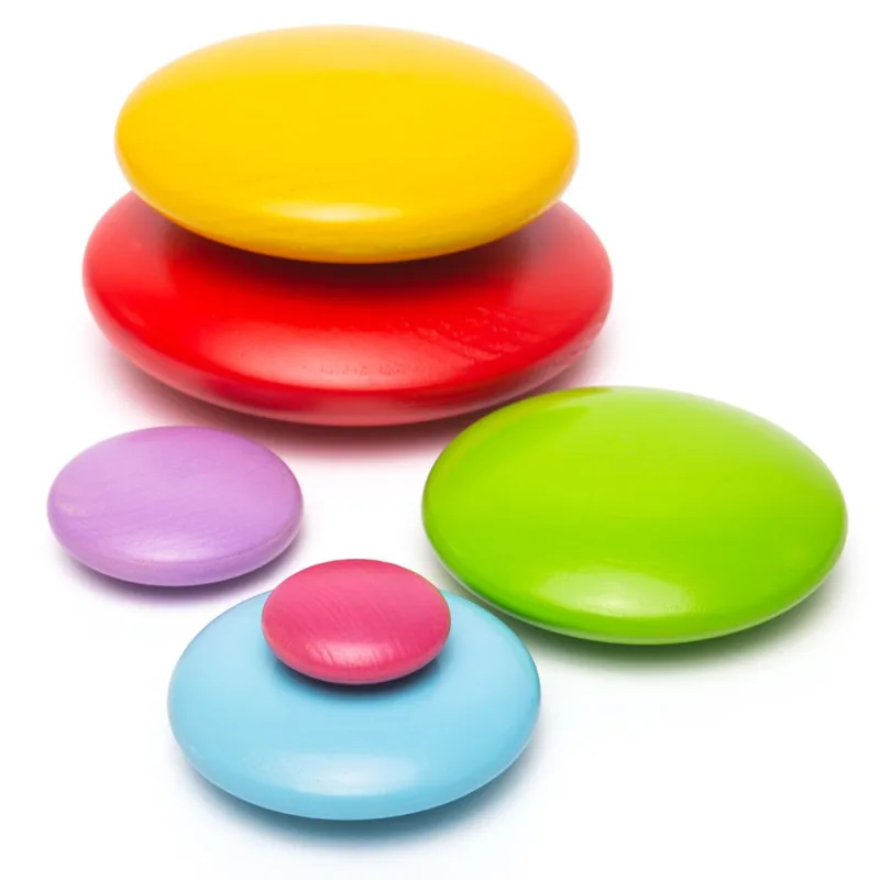 Bigjigs Toys Nasadzovanie okruhliakov, farebné