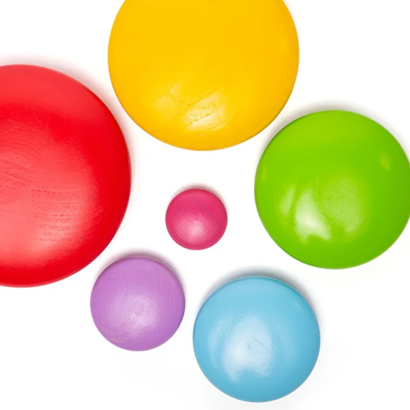 Bigjigs Toys Nasadzovanie okruhliakov, farebné