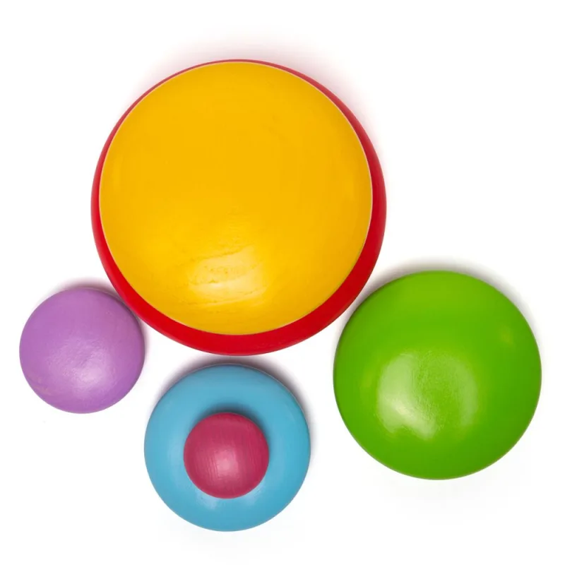 Bigjigs Toys Nasadzovanie okruhliakov, farebné