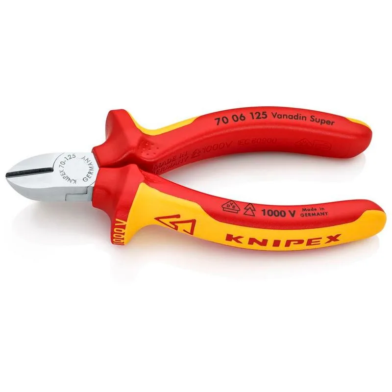 Kliešte KNIPEX 70 06 125 – 125 mm, štiepacie, bočné, CrV, VDE 1000V
