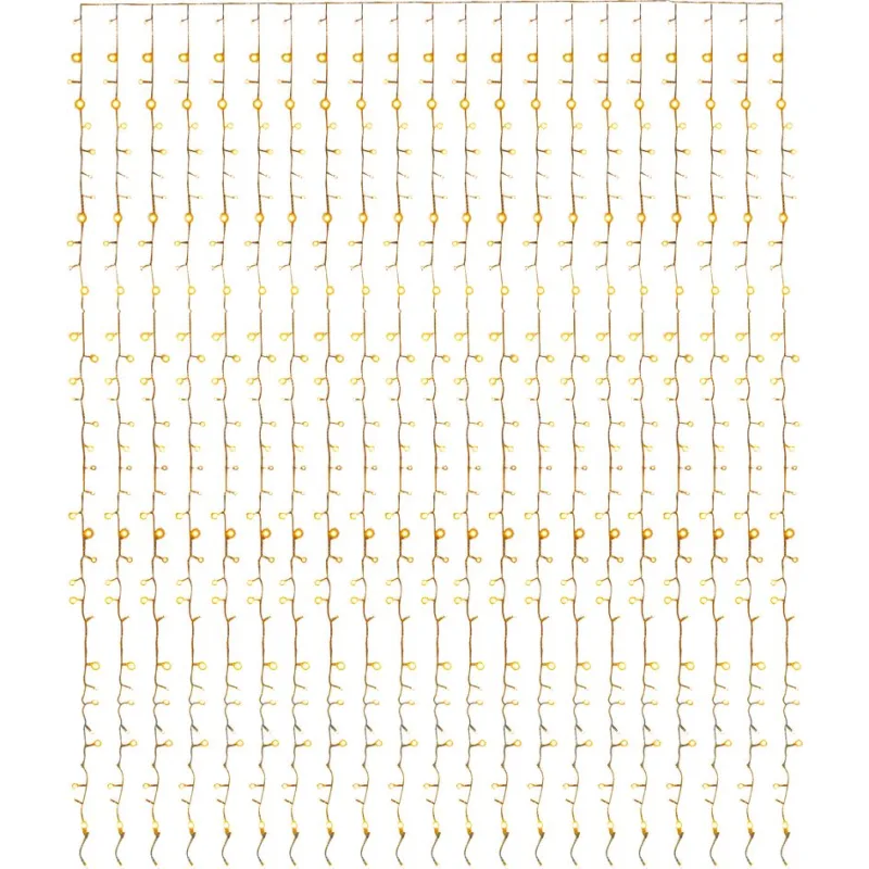 Vianočná reťaz Curtain, 160 LED, teplá biela, 1,5×2 m, exteriér