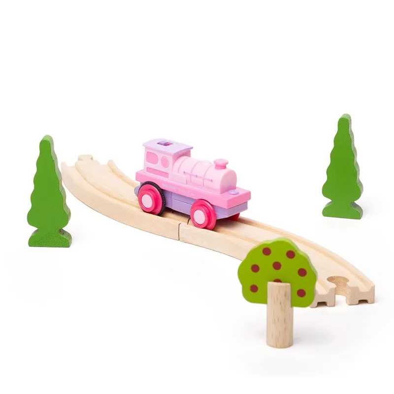 Bigjigs Rail Elektrická lokomotíva Silná ružovka