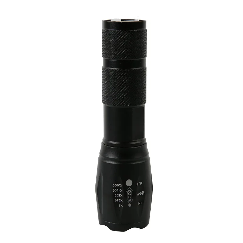 Svietidlo Flashlight FL001, T6 150 lm, Alu, 2200mAh, power bank, Zoom, USB nabíjanie