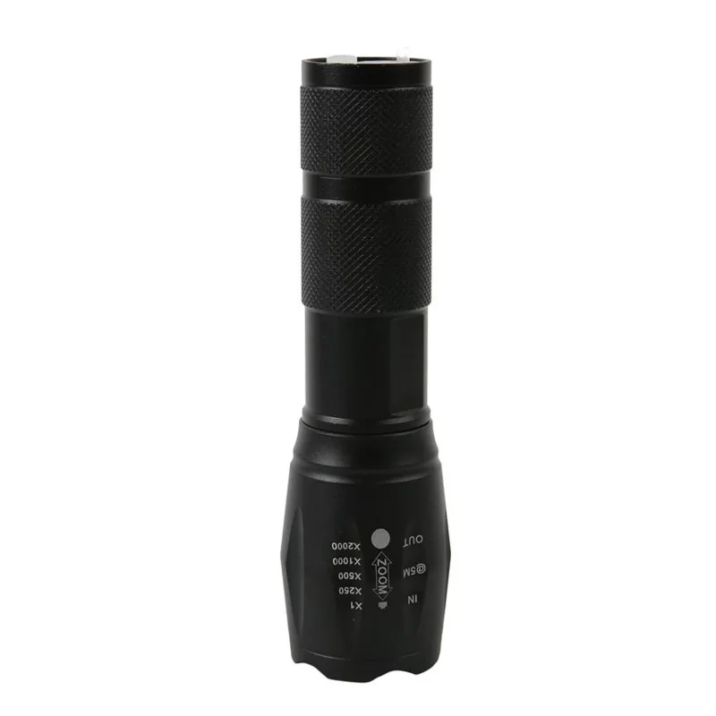 Svietidlo Flashlight FL001, T6 150 lm, Alu, 2200mAh, power bank, Zoom, USB nabíjanie