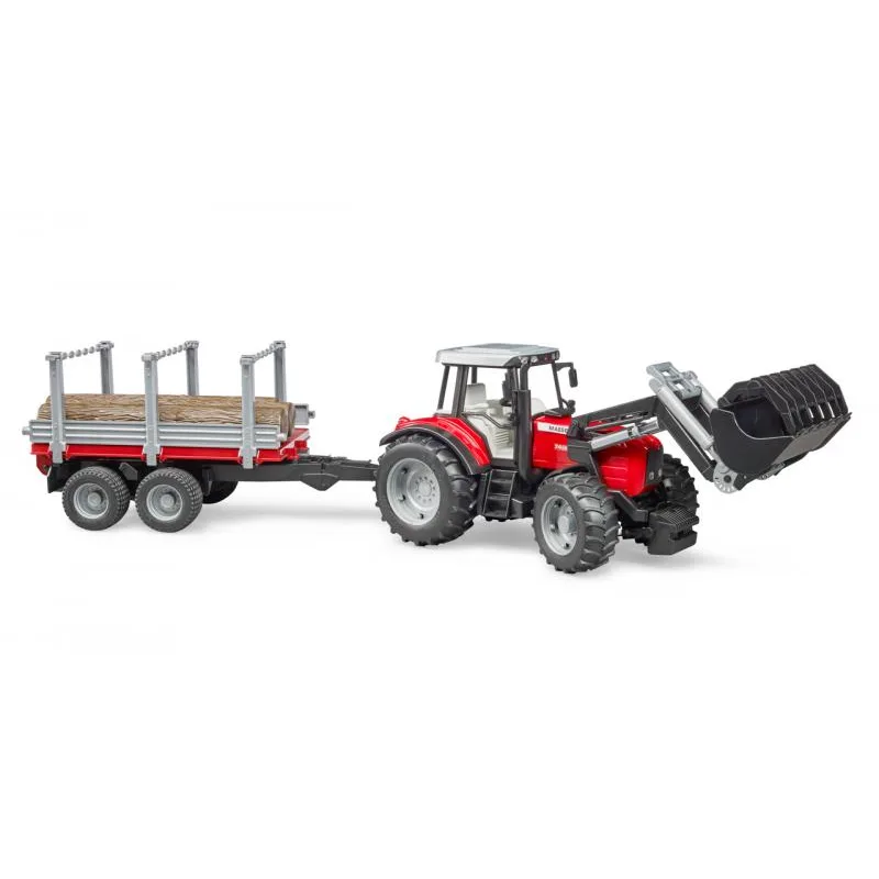 Bruder 2046 Traktor Massey Ferguson s vlekom
