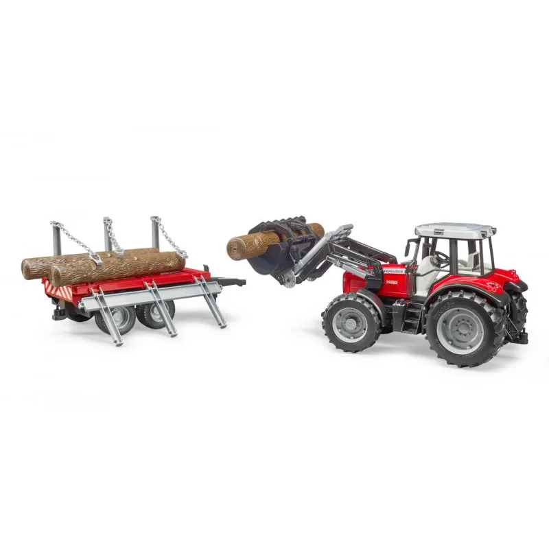 Bruder 2046 Traktor Massey Ferguson s vlekom
