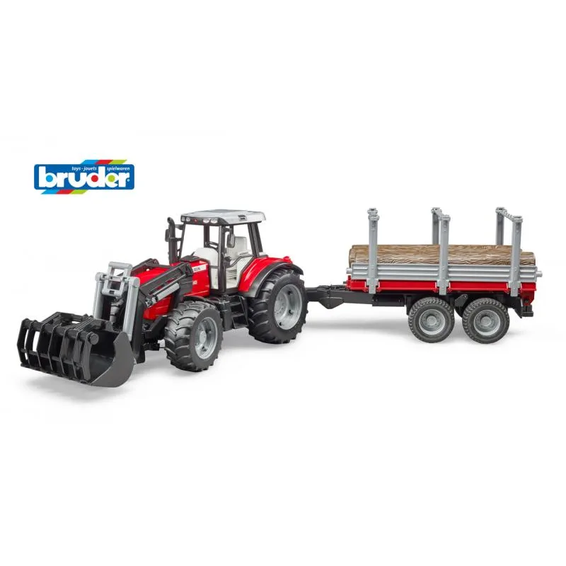 Bruder 2046 Traktor Massey Ferguson s vlekom
