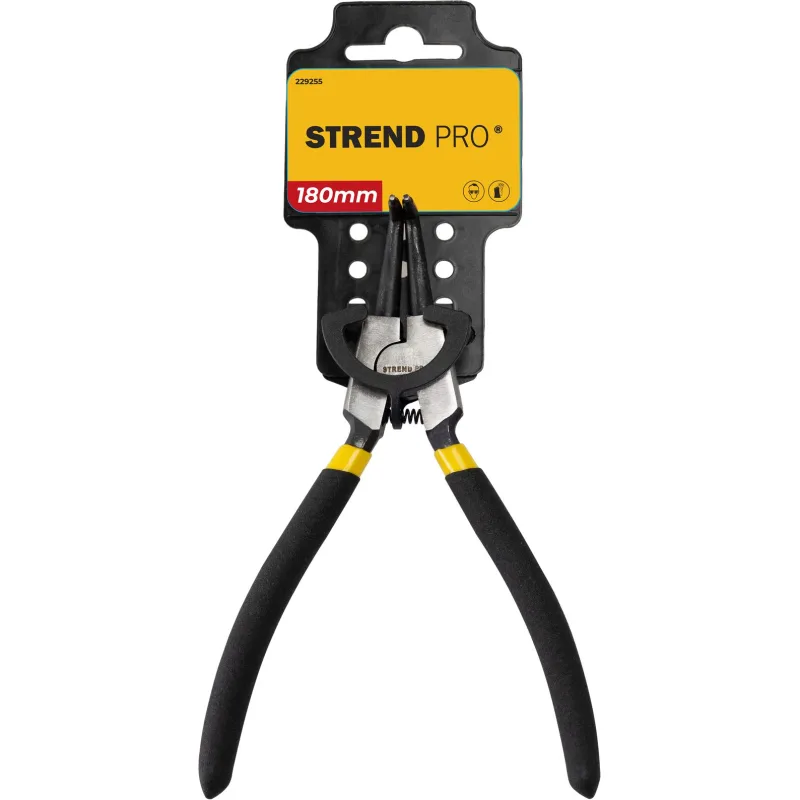 Ohnuté kliešte na poistné krúžky Strend Pro P0182D, 180 mm