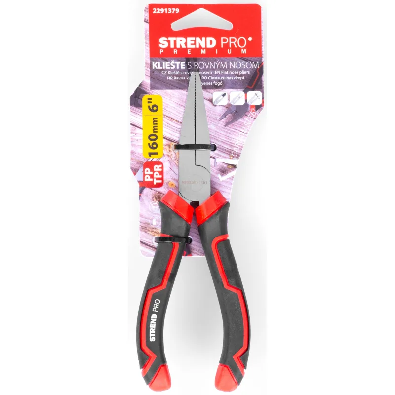 Kliešte Strend Pro Premium ComfortGrip DL414, 160 mm, s plochým nosom
