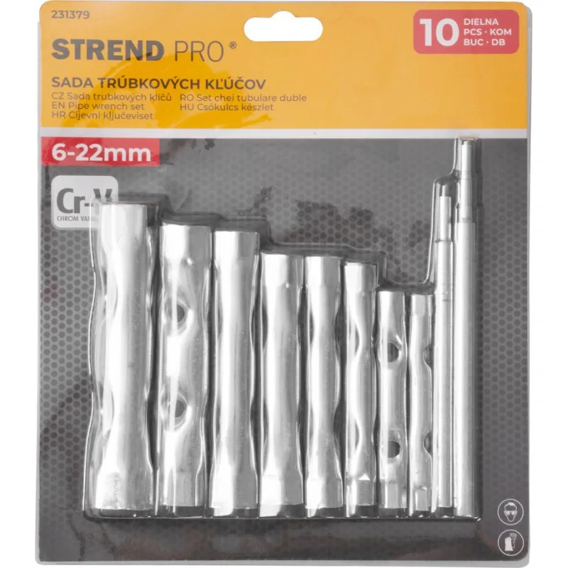 Sada trubkových kľúčov Strend Pro WT3008, 10-dielna, 6-22 mm
