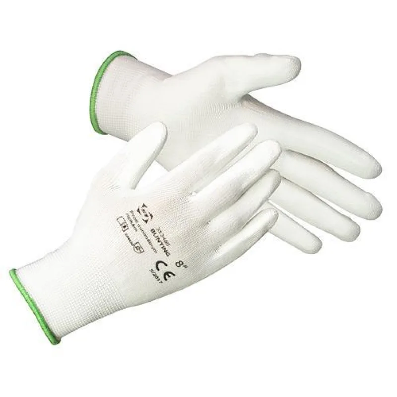 Červa Rukavice BUNTING White 09 (L) záhradné, nylon biele
