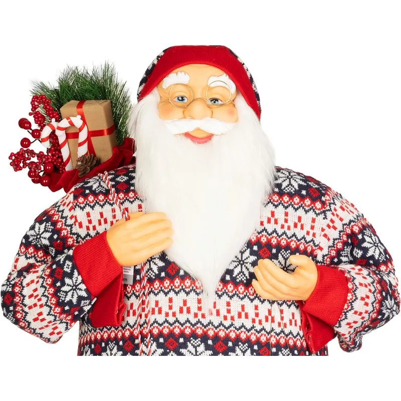 Vianočná dekorácia Santa, so svetrom, 120 cm