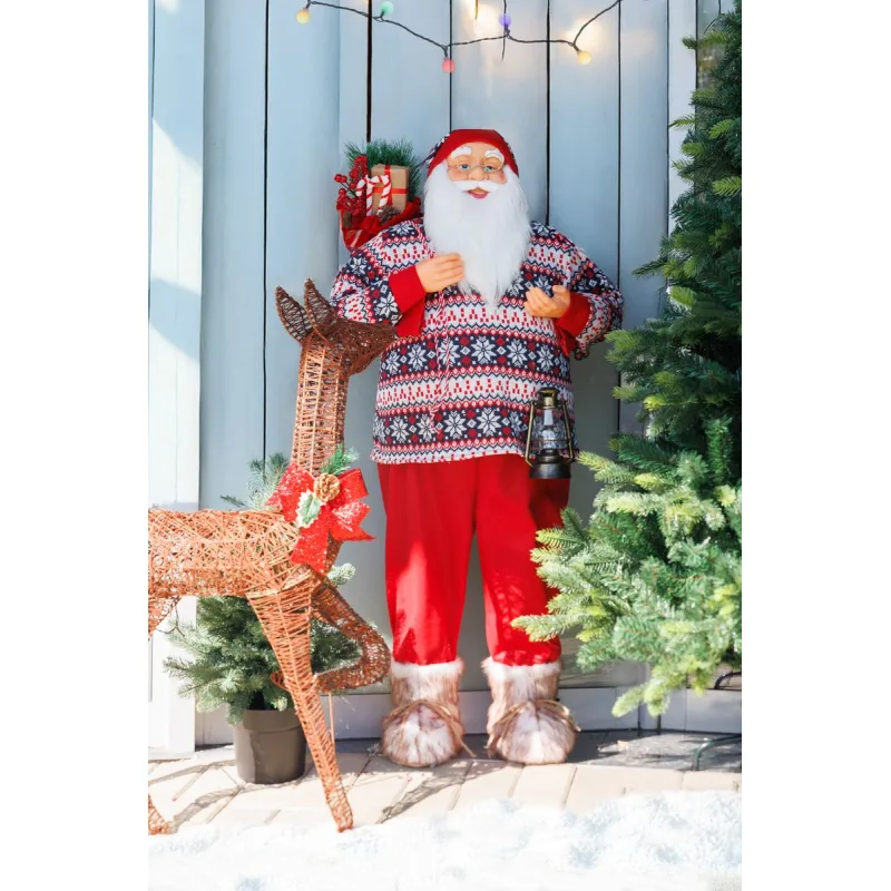 Vianočná dekorácia Santa, so svetrom, 120 cm
