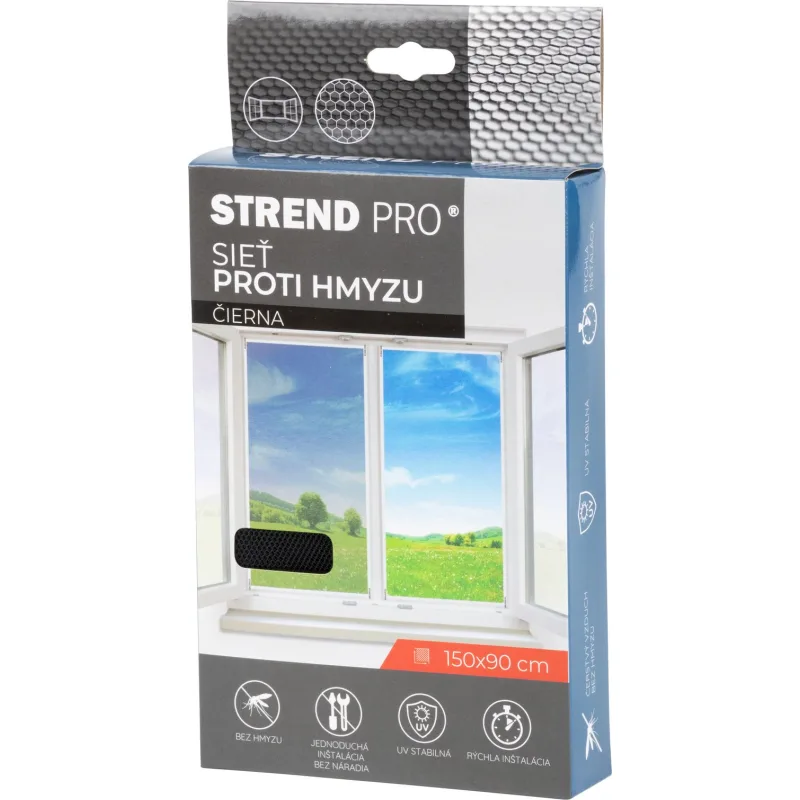 Sieť proti hmyzu a komárom FlyScreen2, 150x90 cm, čierna