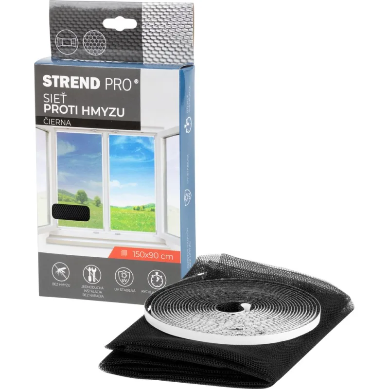 Sieť proti hmyzu a komárom FlyScreen2, 150x90 cm, čierna
