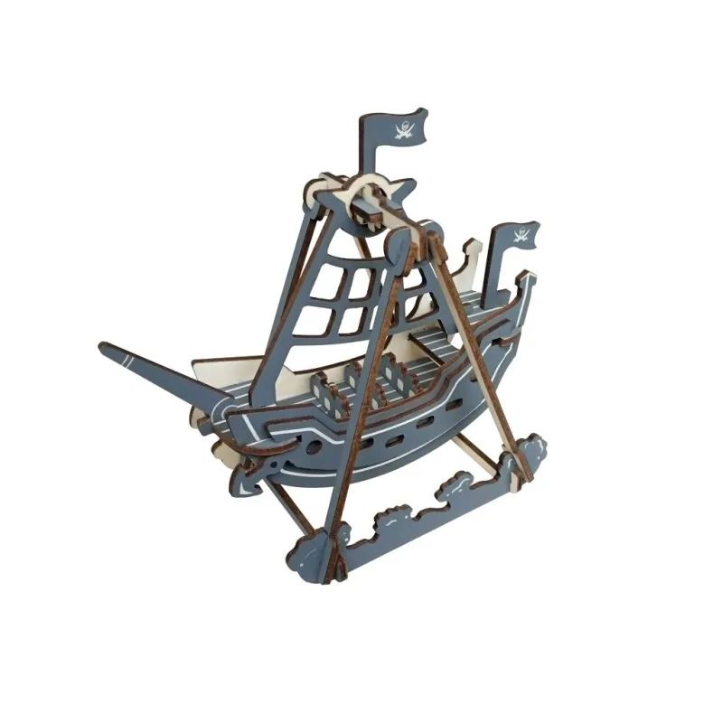 Woodcraft Drevené 3D puzzle Pirátska hojdačka