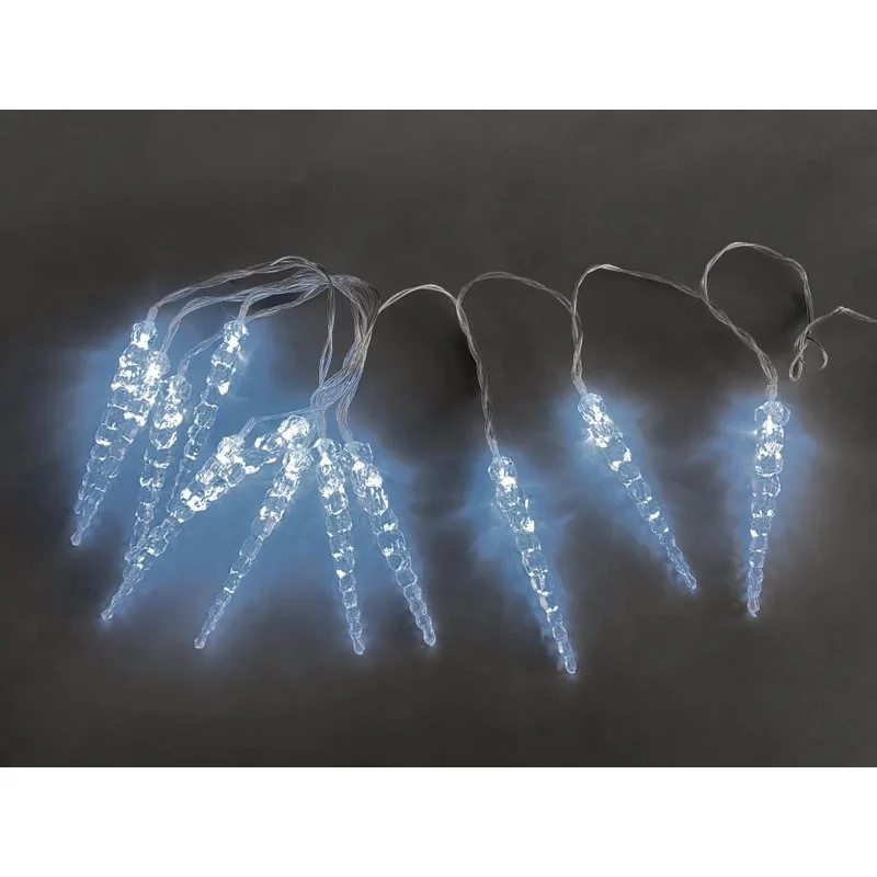 Vianočné osvetlenie reťaz Icicle, 12 LED, studená biela, 2,2 m