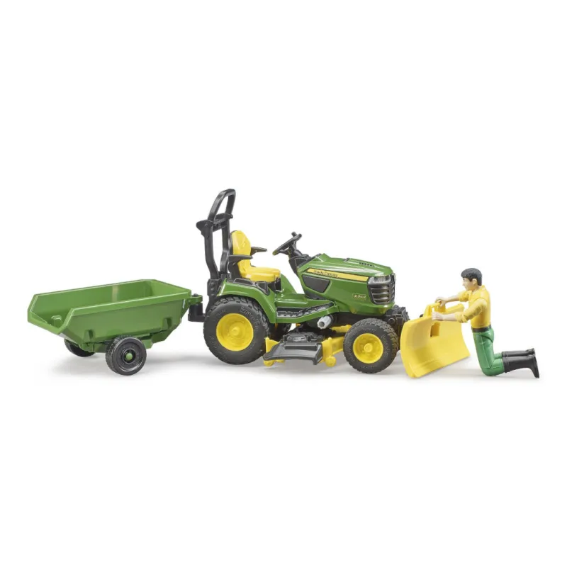 Bruder 62104 Bworld traktor John Deere s prívesom a záhradníkom