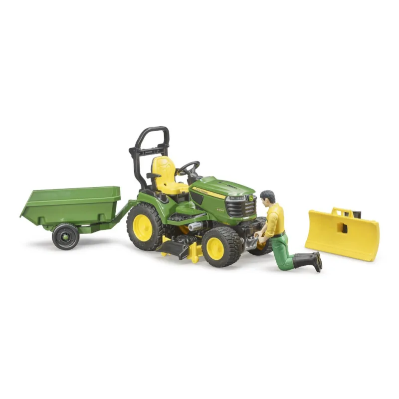 Bruder 62104 Bworld traktor John Deere s prívesom a záhradníkom