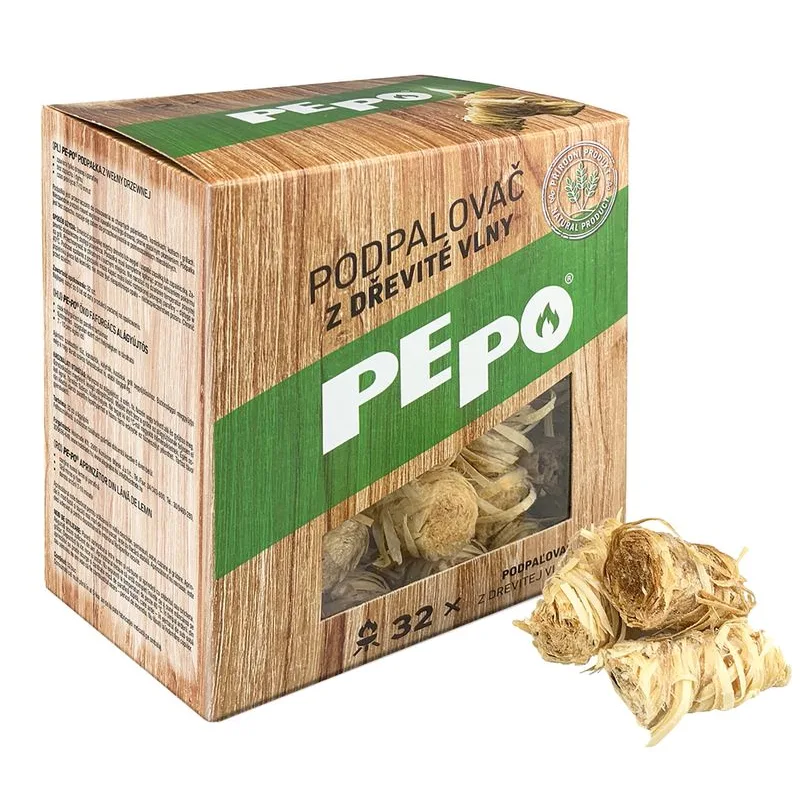 Podpaľovač PE-PO – drevitá vlna, 32 kúskov