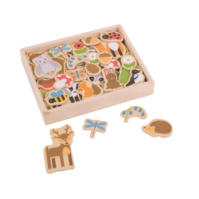 Bigjigs Toys Magnetky Lesné zvieratká 35 ks