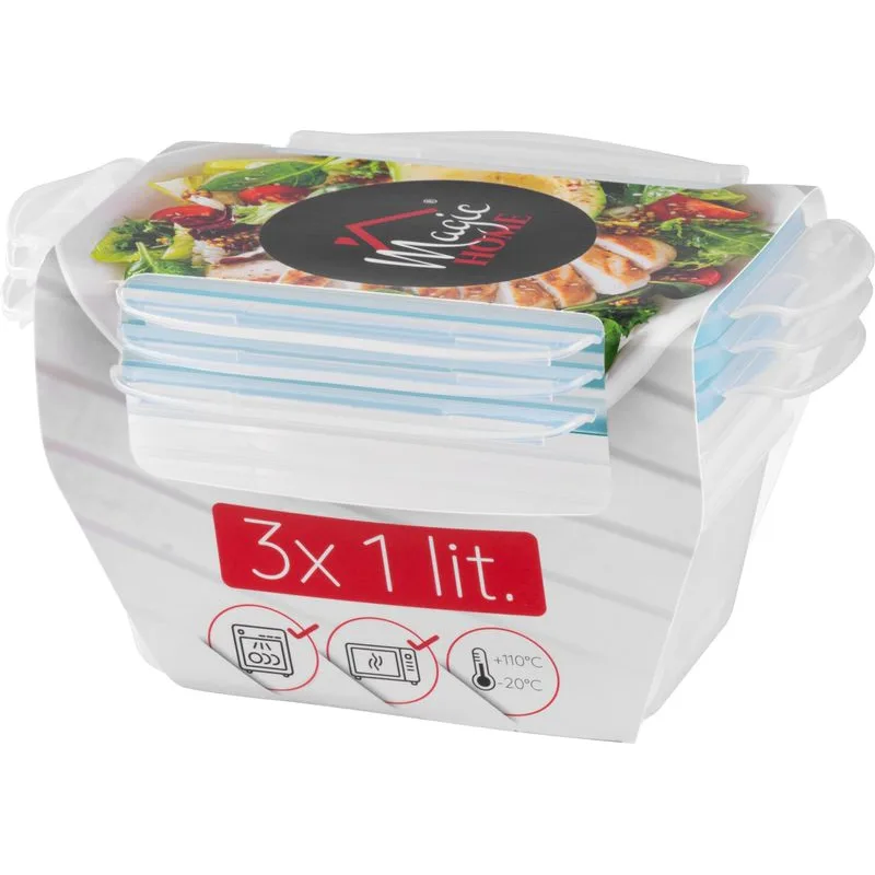 Dózy MagicHome Lunchbox set 3 ks, 1000 ml, Clip