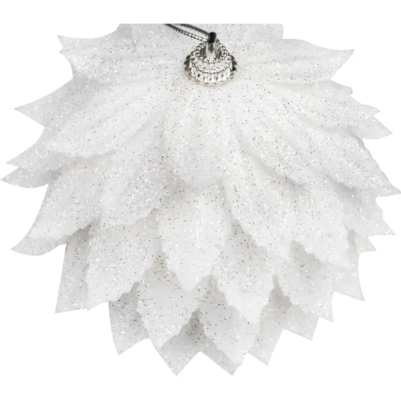 Biela páperová guľa MagicHome, vianočná dekorácia, 10 cm