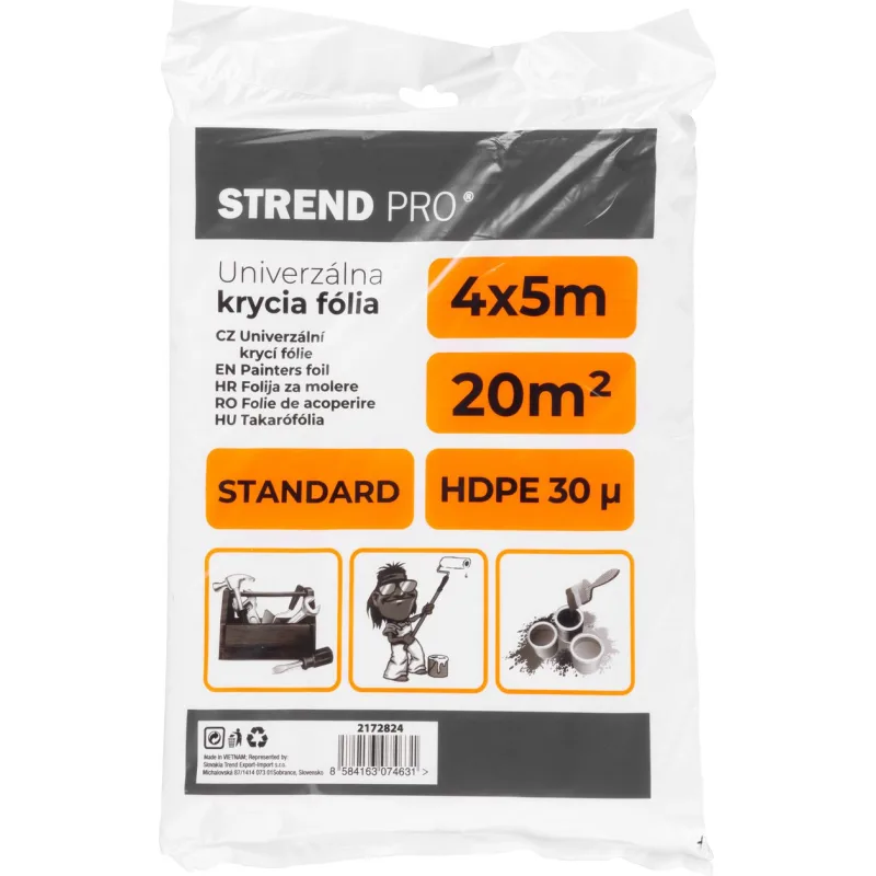 Fólia krycia Standard 4x5 m, maliarska, 30 µ, zakrývacia