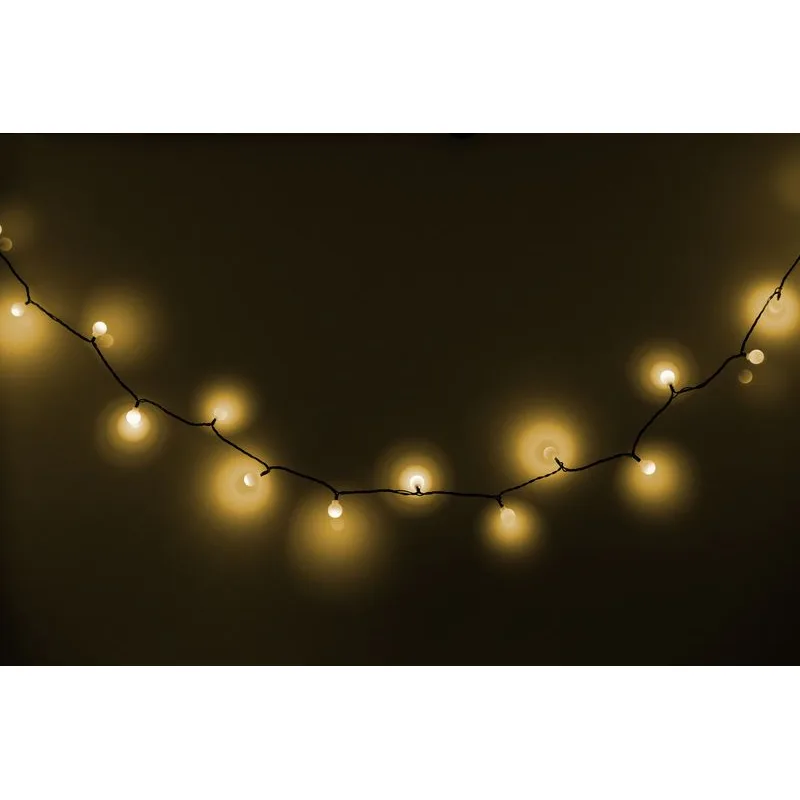 Vianočné osvetlenie reťaz Cherry Balls, 100× LED, teplá biela, 9,9 m, exteriér