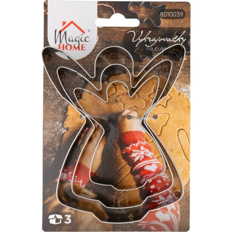 Vykrajovačky na medovníky MagicHome, anjel, nerez, 3 ks