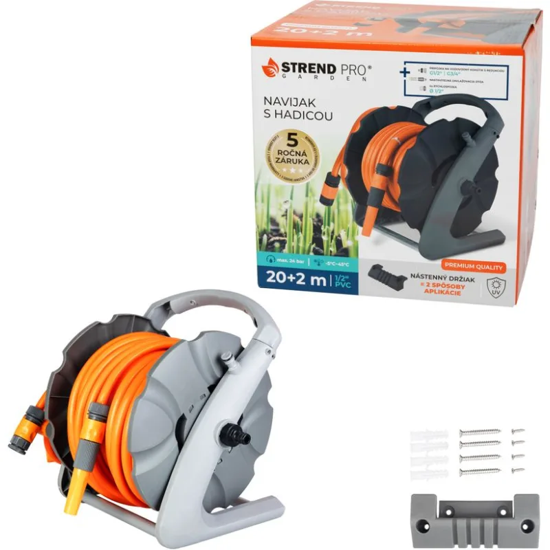 Navíjač so záhradnou hadicou Strend Pro Premium 1/2", L-20+2 m