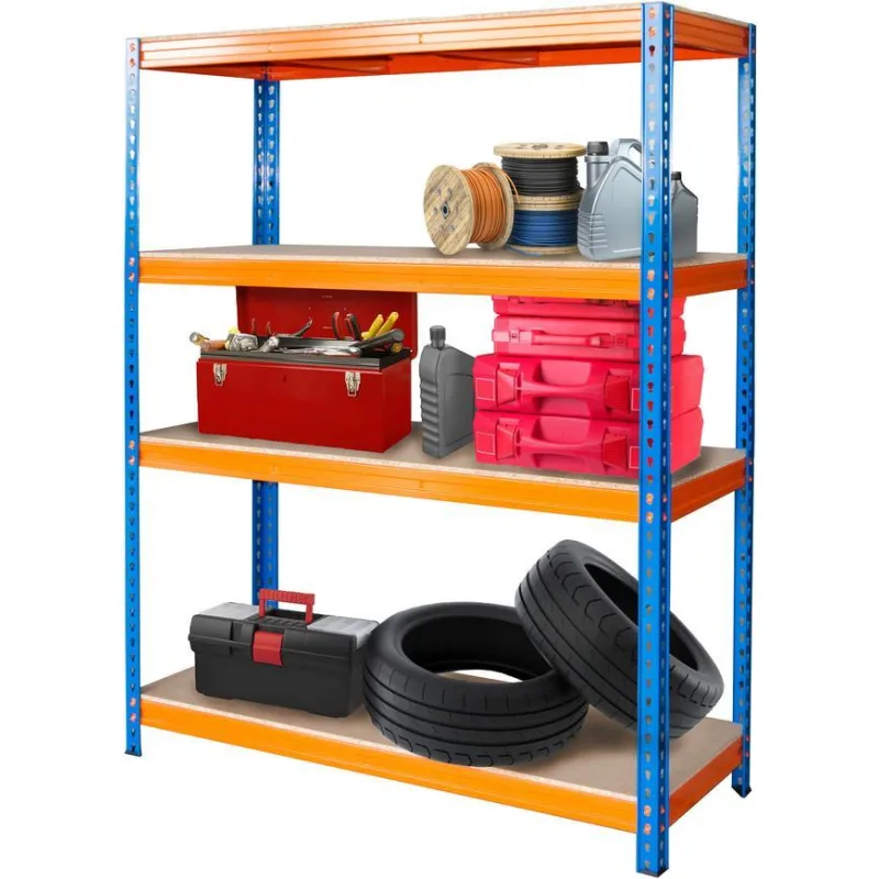 Regál Racks RAT60 HD – kovový, 4 police, 180x180x60 cm, 600 kg/polica