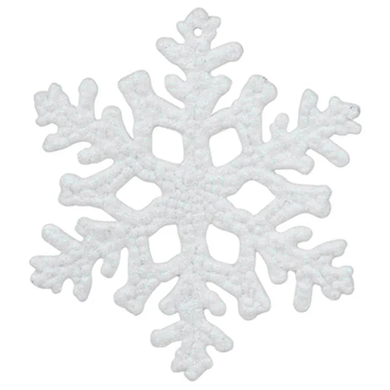 Vianočné ozdoby na stromček 12 ks, snehová vločka, biela, 10 cm