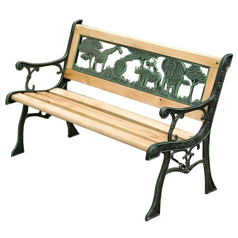 Lavička záhradná MINI JUMANJI, kov/drevo, malá, 82 x 39 x 50 cm