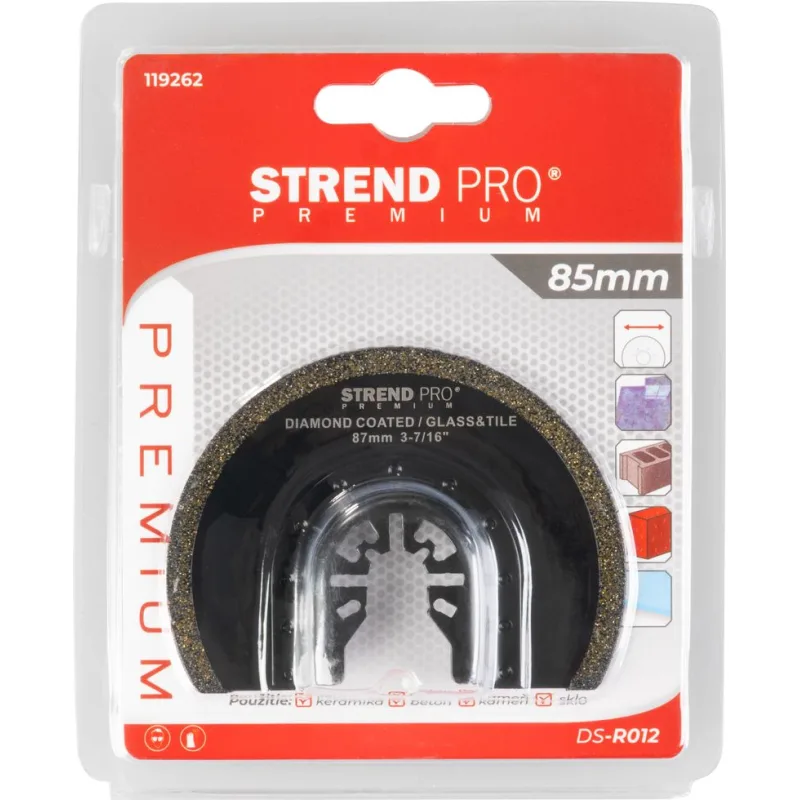 Pílový list Strend Pro DS-R012 – polkruh, karbidový, 85 mm