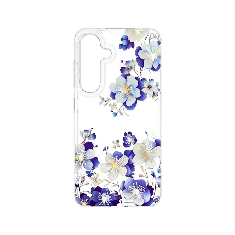 TFO Obrázkové puzdro silikónové Samsung Galaxy S24 Modré kvety