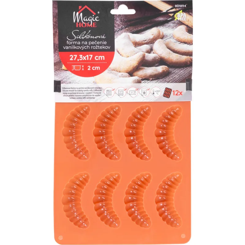 Silikónová forma na vanilkové rožky MagicHome – 12 ks, 27,3x17 cm